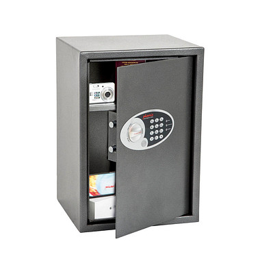 Tresor SS0804E Vela Home & Office 51 l 19,8kg graphitgrau mit Elektronikschloss Stahl