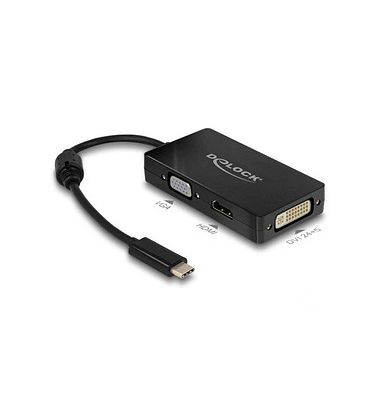 DeLOCK USB CHDMI, DVI, VGA Adapter 0,13 m schwarz