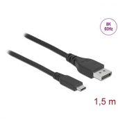 USB CDisplayPort 1.4 Kabel 8K 60 Hz 1,5 m schwarz