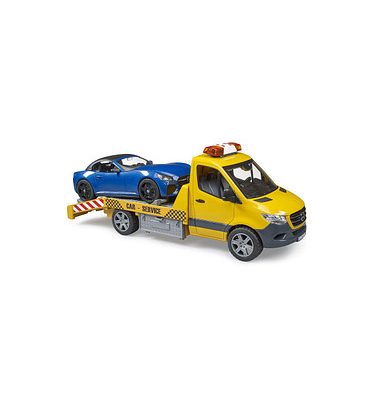 bruder MB Sprinter Autotransporter mit Light & Sound Modul und bruder Roadster 02675 Spielzeugauto