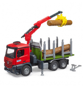 bruder MB Arocs Holztransport LKW mit Ladekran, Greifer und 3 Baumstämmen 03669 Spielzeugauto