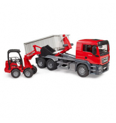 bruder MAN TGS LKW mit Abrollcontainer + Schäffer Hoflader 2630 03767 Spielzeugauto