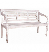 Garden Pleasure Gartenbank Moyo 960370 weiß Holz 150,0 cm