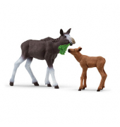 Schleich Wild Life 42603 Elchkuh mit Kalb Spielfiguren-Set