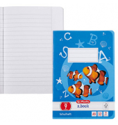 Schulheft 340091 x.book, Lineatur 9 / liniert mit weißem Rand, A5, 80g, blau, 32 Blatt / 64 Seiten