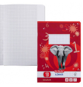 Schulheft 340109 x.book, Lineatur 10 / kariert mit weißem Rand, A5, 80g, rot, 32 Blatt / 64 Seiten