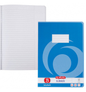 Schulheft 340257 x.book, Lineatur 25 / liniert mit weißem Rand, A4, 80g, blau, 32 Blatt / 64 Seiten