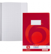 Schulheft 340265 x.book, Lineatur 26 / kariert mit weißem Rand, A4, 80g, rot, 32 Blatt / 64 Seiten