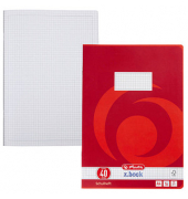 Schulheft 3324001 x.book, Lineatur 40 / kariert mit umlaufendem Rand, A4, 80g, rot, 16 Blatt / 32 Seiten