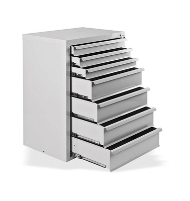 ADB MAMMUT Schubladenschrank lichtgrau 7 Schubladen 70,0 x 43,5 x 90,0 cm