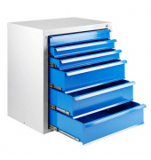 ADB MAMMUT Schubladenschrank lichtgrau, lichtblau 6 Schubladen 70,0 x 43,5 x 75,0 cm
