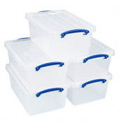 Aufbewahrungsbox 10.2CCB-PK5, 10,2 Liter mit Deckel, für A4, außen 405x260x160mm, recycelbares Polypropylen transparent