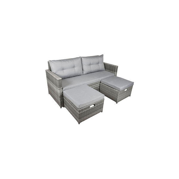 4041908129239 - Lounge-Sofa MALTA Polyrattan Lounge Couch Sofa Gruppe Sitzgruppe