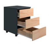 VCM my office Dalosa Rollcontainer anthrazit, eiche 3 Auszüge 39,0 x 45,0 x 55,0 cm