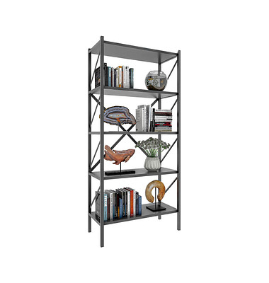 VCM my home Bücherregal Insasi anthrazit 66,0 x 34,0 x 160,0 cm