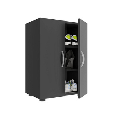 VCM my home Schuhschrank Ulas, 918422 anthrazit 2 Fachböden 49,0 x 34,0 x 74,0 cm