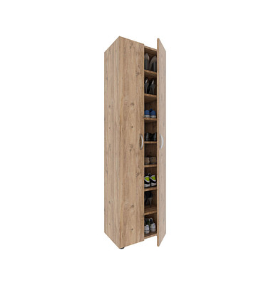 VCM my home Schuhschrank Ulas XXL, 918426 eiche 7 Fachböden 49,0 x 34,0 x 178,0 cm