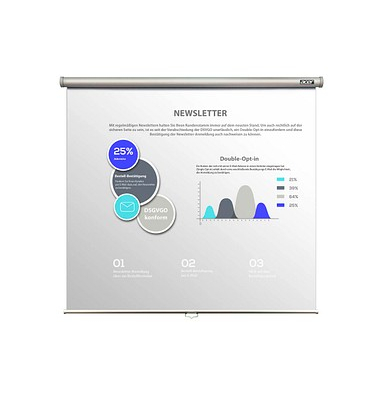 acer Rolloleinwand M87_S01MW 1:1, 174 x 174 cm Projektionsfläche