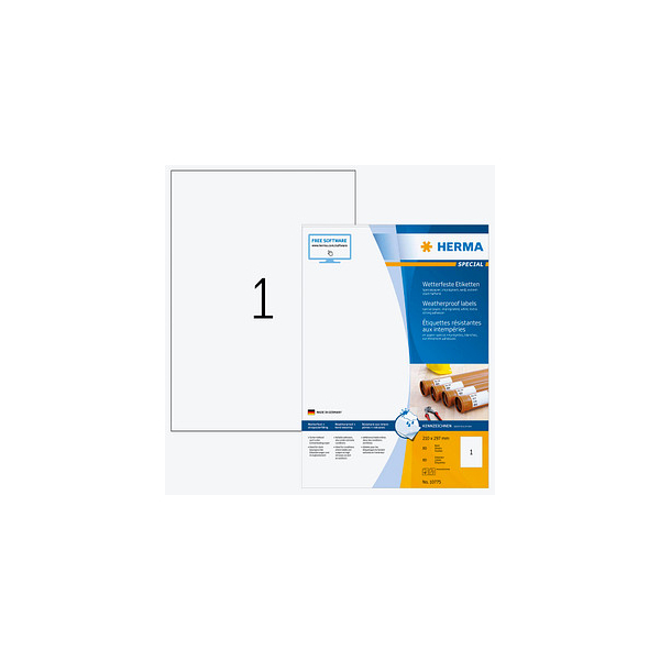 4008705107754 - Etiketten Special 10775 weiß 210x297mm (BxH) 80 Etiketten  4008705107754 80 Blatt