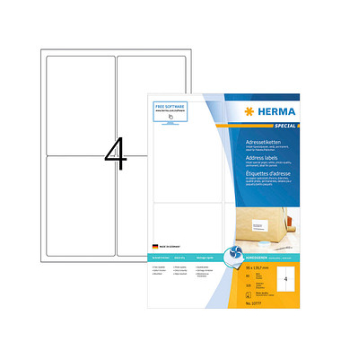 320 HERMA Adressetiketten weiß 96,0 x 139,7 mm