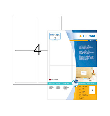 Adressetiketten, 139,7mm (H)