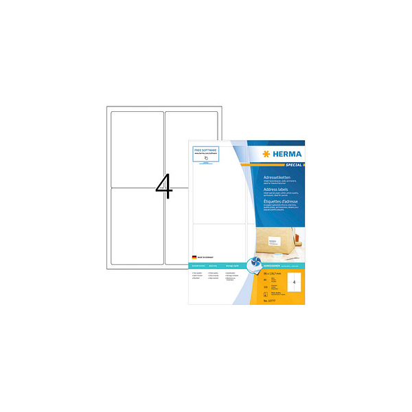 4008705107778 - 320 HERMA Adressetiketten weiß 960 x 1397 mm 4008705107778 320 Stück
