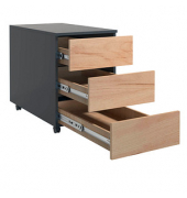 VCM my office Dalosa Rollcontainer anthrazit, eiche 3 Auszüge 39,0 x 70,0 x 55,0 cm