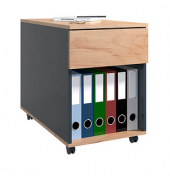Dasola Rollcontainer anthrazit, eiche 1 Auszug 39,0 x 70,0 x 55,0 cm