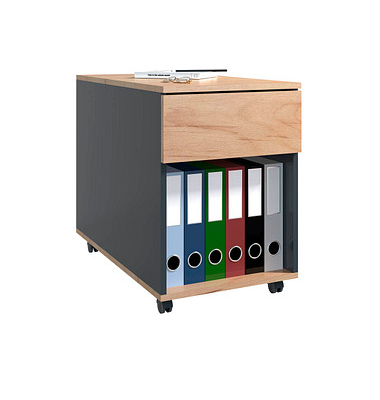 VCM my office Dasola Rollcontainer anthrazit, eiche 1 Auszug 39,0 x 70,0 x 55,0 cm