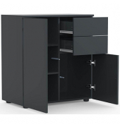 VCM my home Kommode Dalosa, 918338 anthrazit 2 Fachböden 70,0 x 39,0 x 77,0 cm
