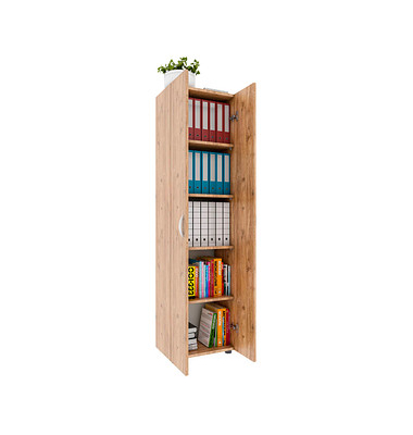 VCM my office Aktenschrank Ulas, 918435 eiche 4 Fachböden 49,0 x 34,0 x 178,0 cm
