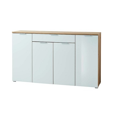 GERMANIA Sideboard TELDE, 3983-242 weiß, navarra-eiche 5 Fachböden 179,0 x 40,0 x 105,0 cm