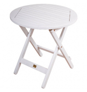 Garden Pleasure Gartentisch Mesa weiß rund 50,0 x 50,0 x 50,0 cm
