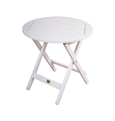 Garden Pleasure Gartentisch Mesa weiß rund 50,0 x 50,0 x 50,0 cm