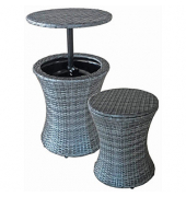 Garden Pleasure Gartentisch Mumbai dunkelgrau rund 45,0 x 45,0 x 55,0 - 85,0 cm