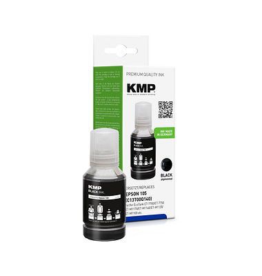 KMP schwarz Tintenflasche kompatibel zu EPSON 105 (T00Q1)