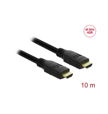 DeLOCK High Speed HDMI Ethernet Kabel 4K 60 Hz HDR 10,0 m schwarz