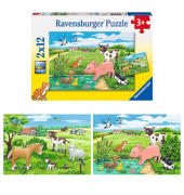 Ravensburger Tierkinder auf dem Land Puzzle 2x 12 Teile