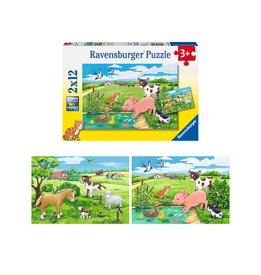 Ravensburger Tierkinder auf dem Land Puzzle 2x 12 Teile