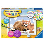 Malen-nach-Zahlen Tierliebe mehrfarbig