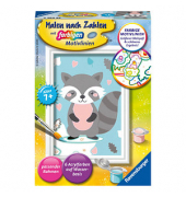 Malen-nach-Zahlen Süßer Waschbär mehrfarbig