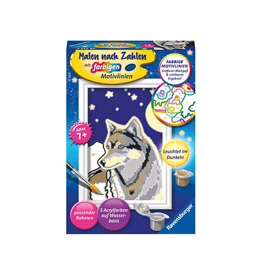 Ravensburger Malen-nach-Zahlen Wolfsportrait mehrfarbig
