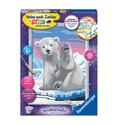 Malen-nach-Zahlen Hallo, kleiner Eisbär! mehrfarbig