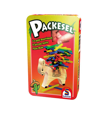 Schmidt MBS Packesel in Metalldose Geschicklichkeitsspiel Schmidt MBS Packesel in Metalldose Geschicklichkeitsspiel