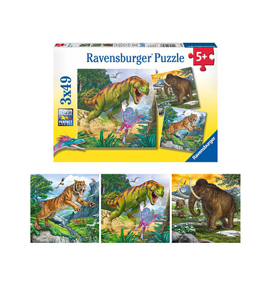 Ravensburger Herrscher der Urzeit Puzzle 3x 49 Teile