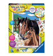 Ravensburger Malen-nach-Zahlen Pferd mit Fohlen mehrfarbig