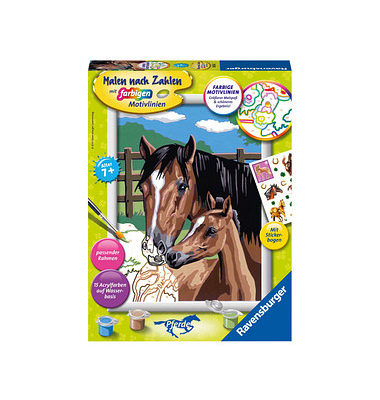 Ravensburger Malen-nach-Zahlen Pferd mit Fohlen mehrfarbig