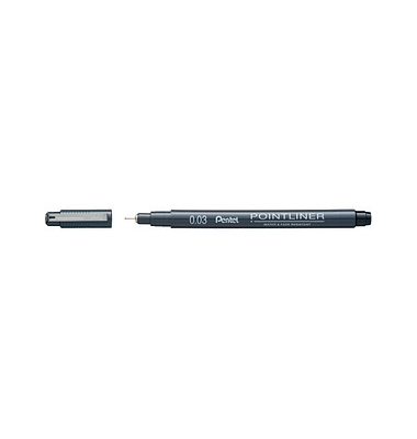 Fineliner Pointliner, S20P-03A, schwarz (Schreibfarbe: schwarz), 0,03mm