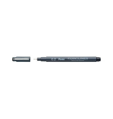 Fineliner Pointliner, S20P-2A, schwarz (Schreibfarbe: schwarz), 0,2mm