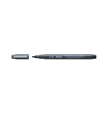 Pentel Pointliner Calligraphy S20P-C20A Fineliner schwarz 2,0 mm